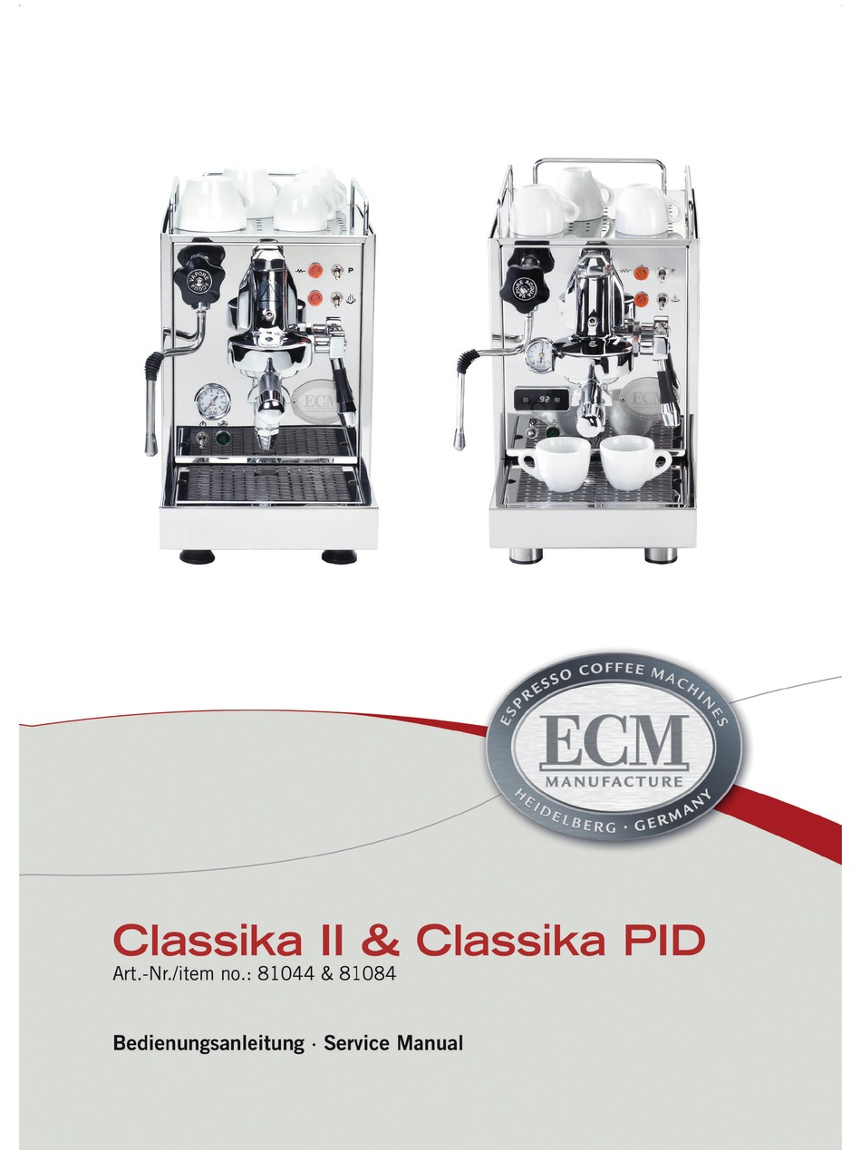 ECM CLASSIKA II SERVICE MANUAL Pdf Download ManualsLib