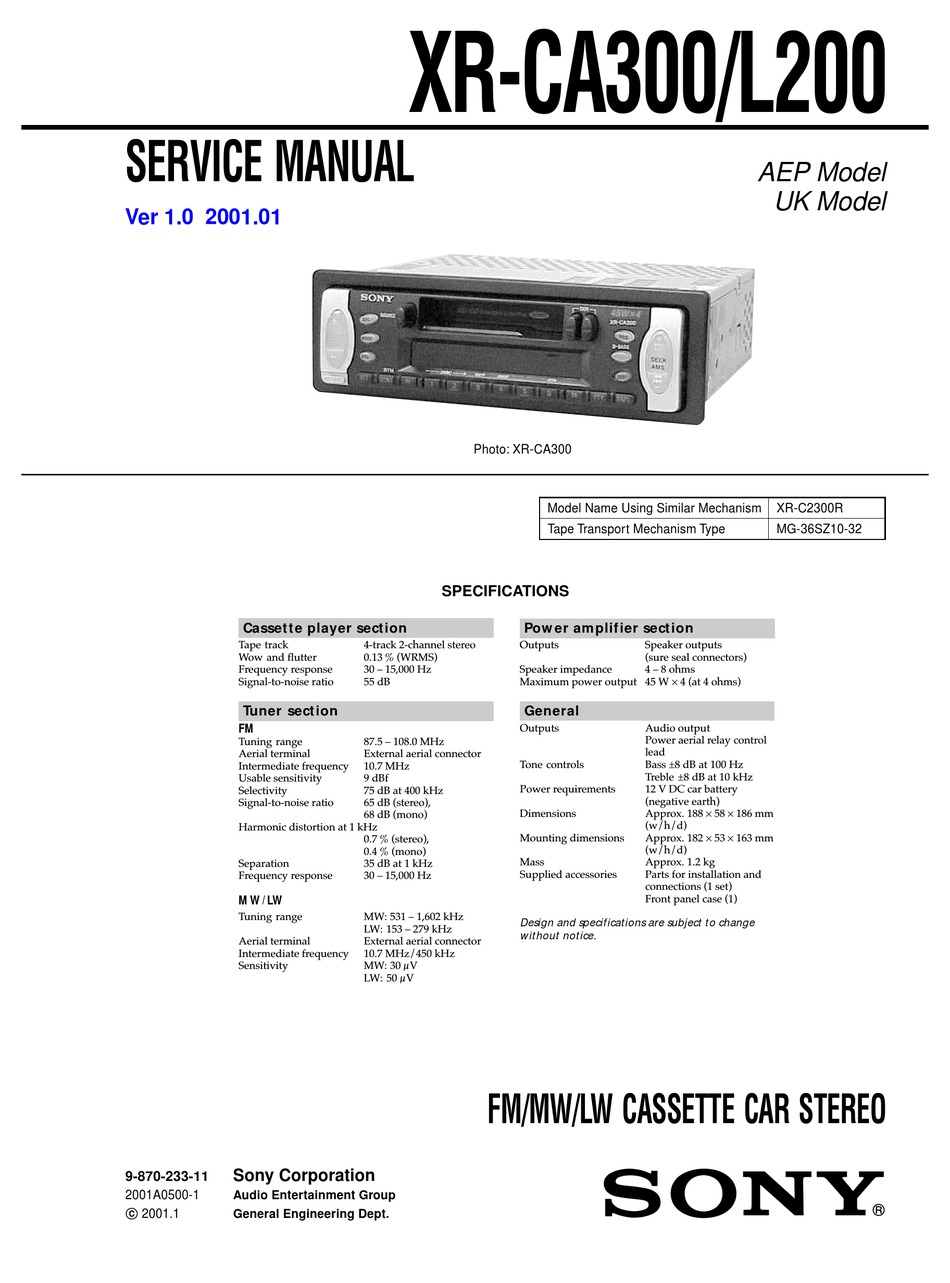 Model 9601 radio instructions model