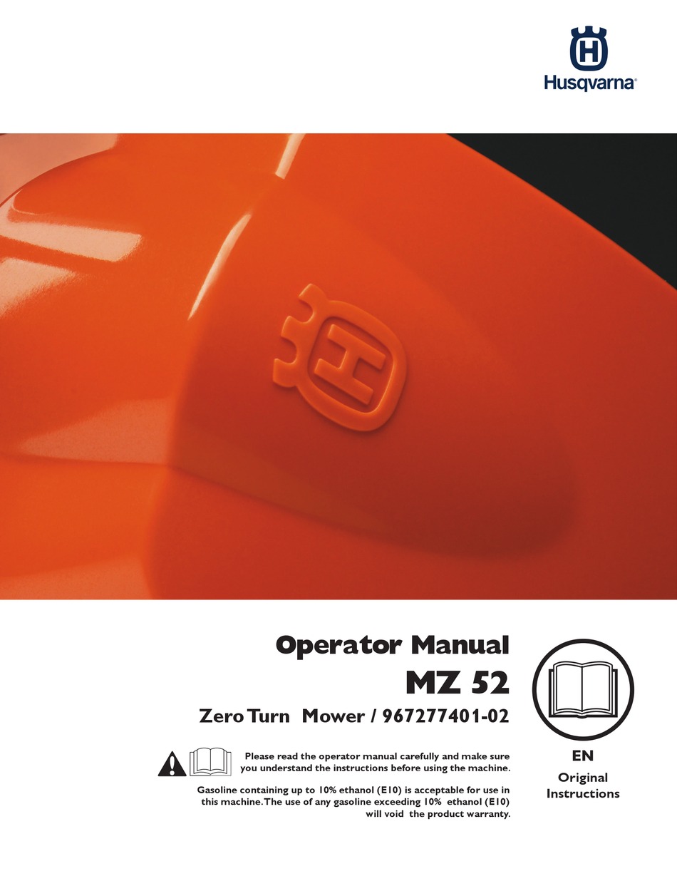 Husqvarna Mz 52 Operator S Manual Pdf Download Manualslib