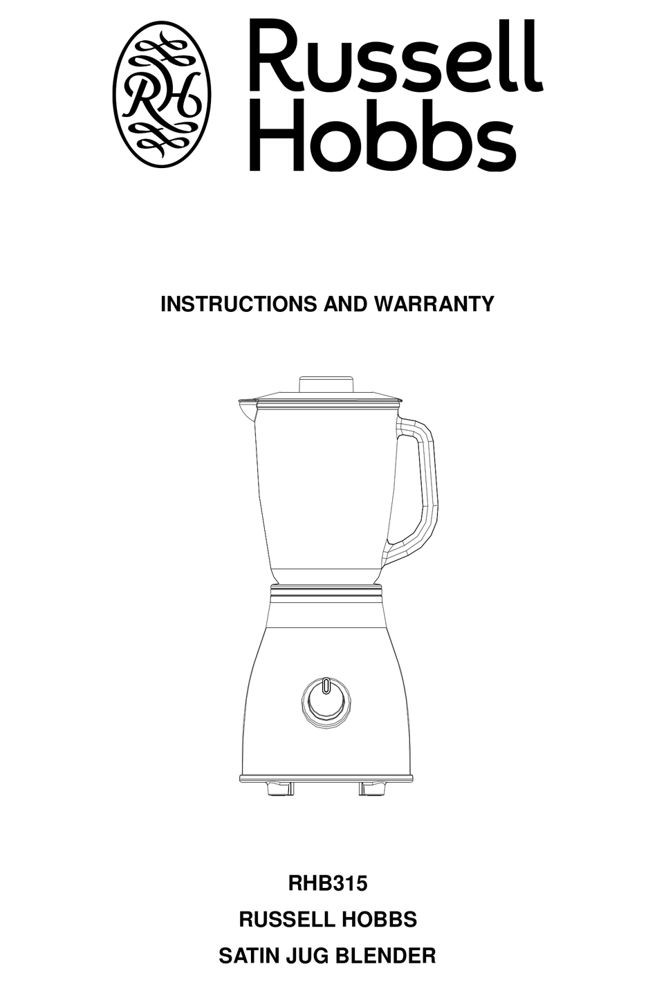 RUSSELL HOBBS RHB315 INSTRUCTIONS AND WARRANTY Pdf Download ManualsLib