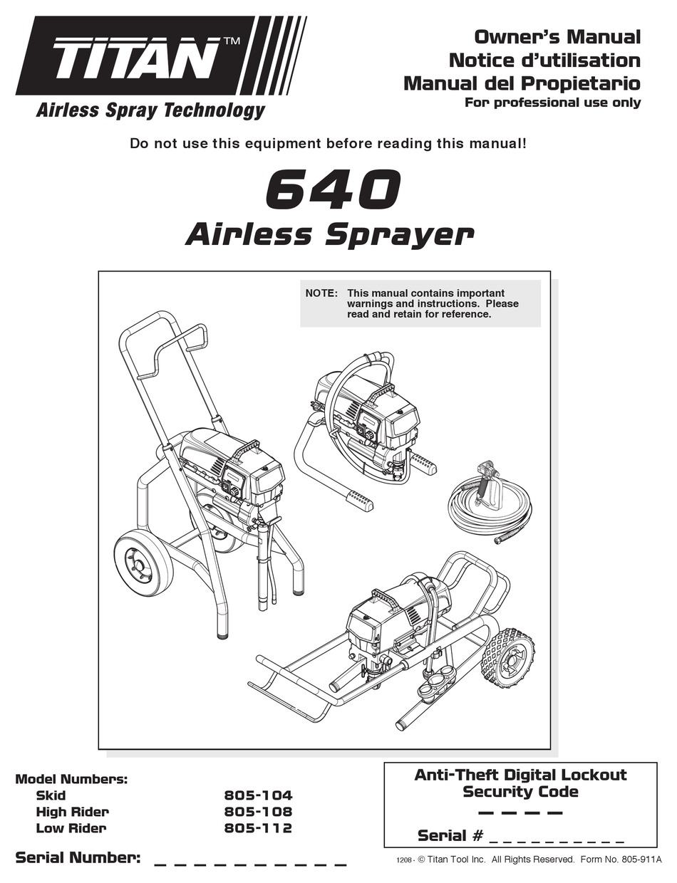 TITAN 640 SKID OWNER'S MANUAL Pdf Download ManualsLib
