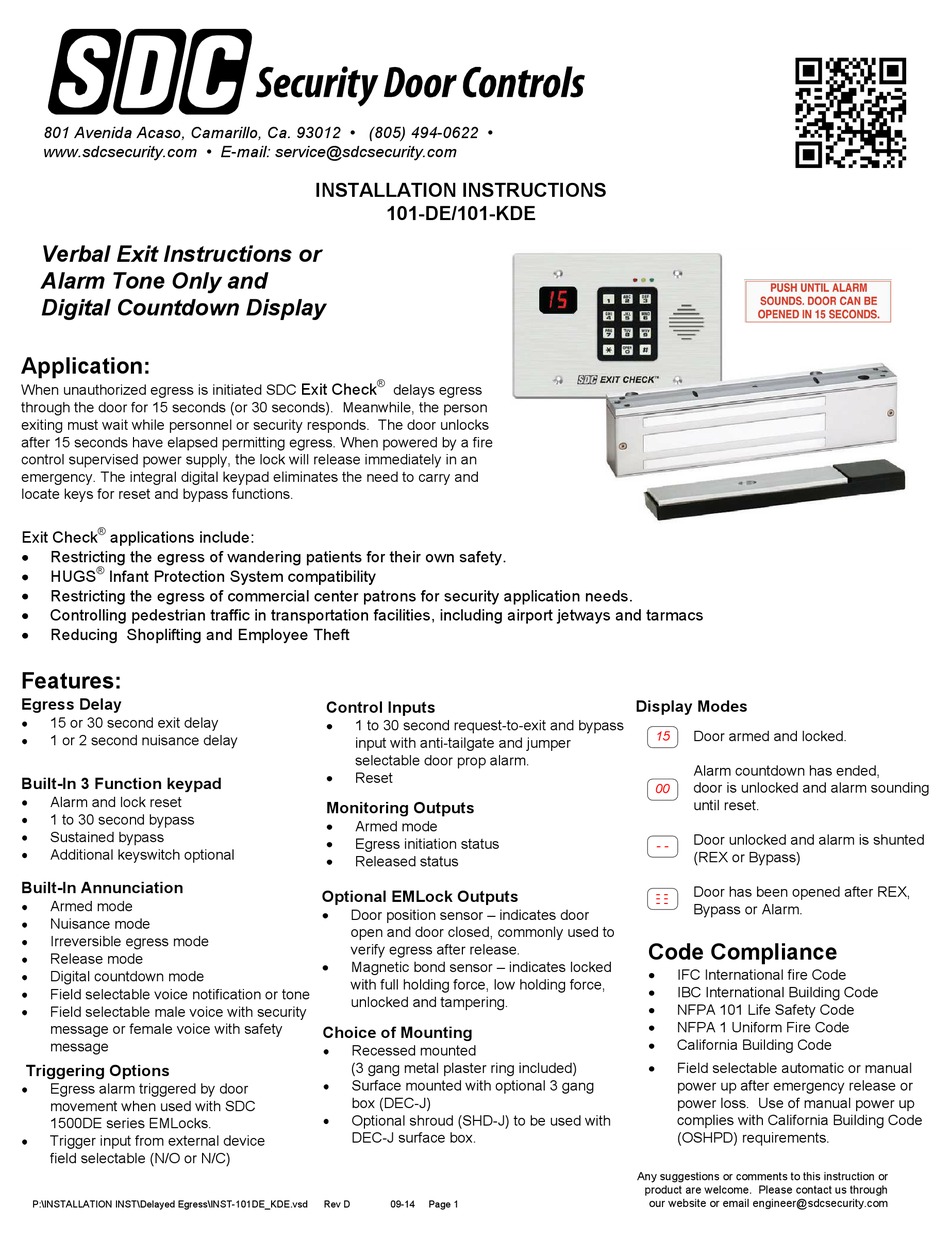Sdc 01 De Exit Check Installation Instructions Manual Pdf Download Manualslib Sdc 01 De Exit Check Installation Instructions Manual Pdf Download Manualslib
