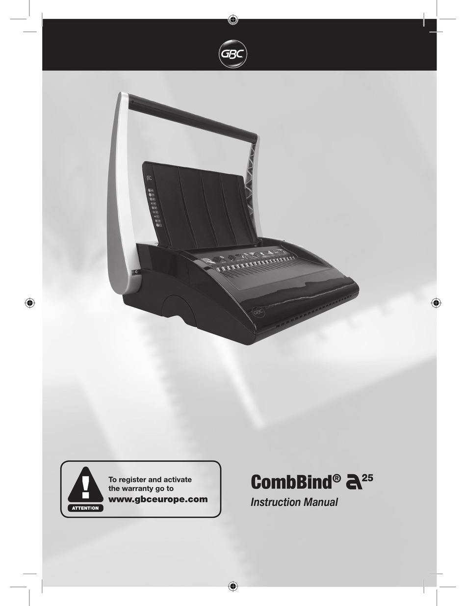 GBC COMBBIND A25 INSTRUCTION MANUAL Pdf Download ManualsLib