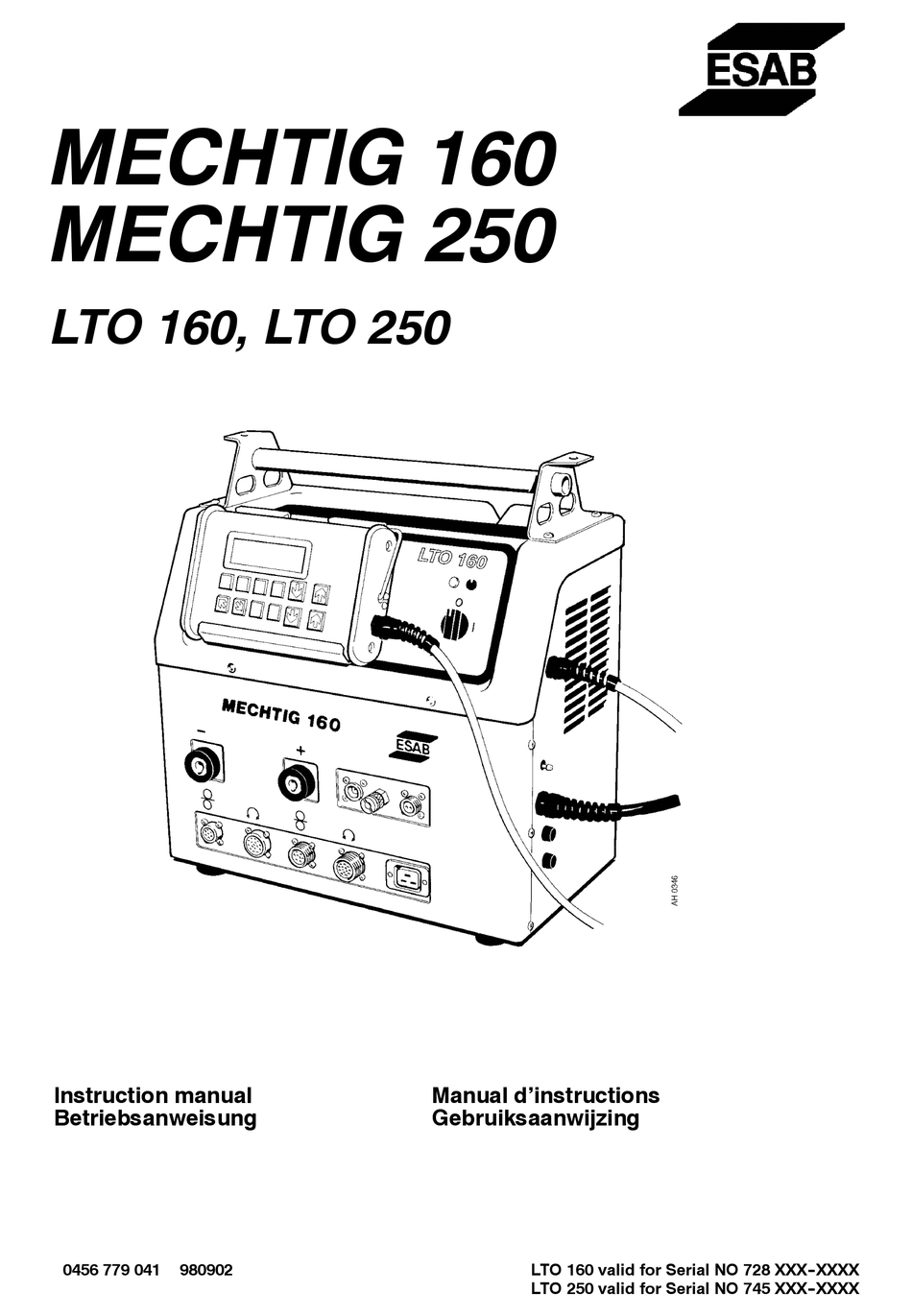 ESAB MECHTIG 160 INSTRUCTION MANUAL Pdf Download | ManualsLib