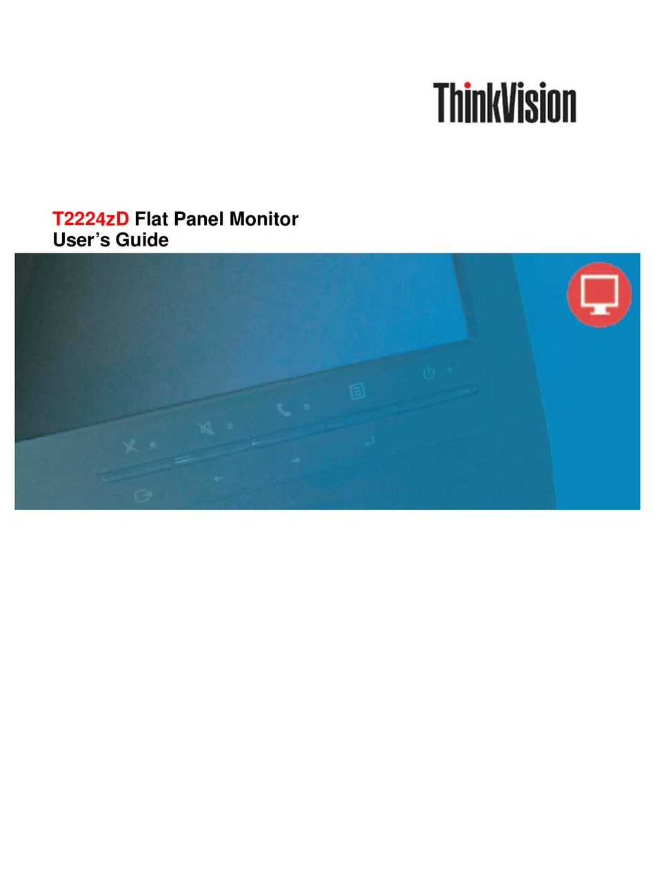 LENOVO THINKVISION T2224ZD USER MANUAL Pdf Download | ManualsLib