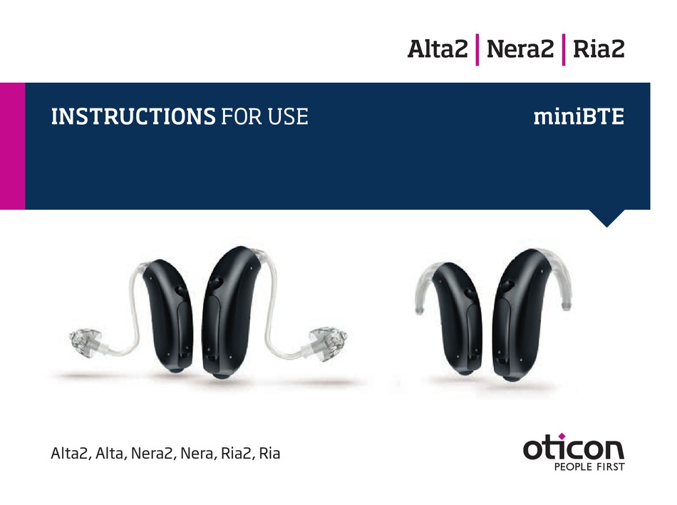 OTICON ALTA2 INSTRUCTIONS FOR USE MANUAL Pdf Download ManualsLib