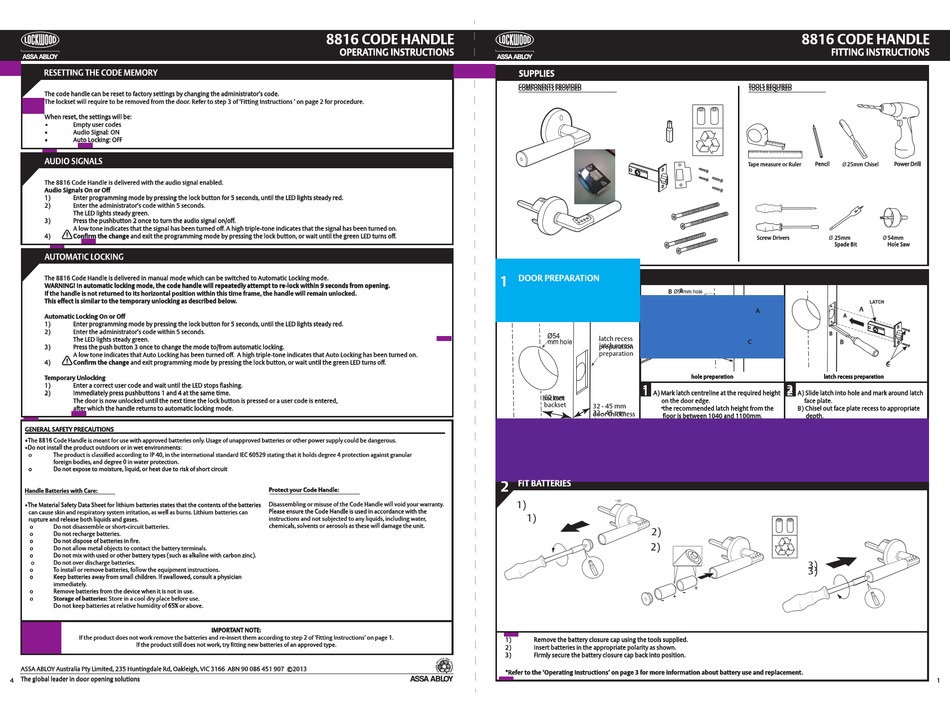 LOCKWOOD 8816 OPERATING INSTRUCTIONS Pdf Download ManualsLib