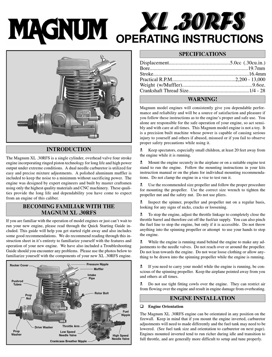 magnum-xl-30rfs-operating-instructions-manual-pdf-download-manualslib