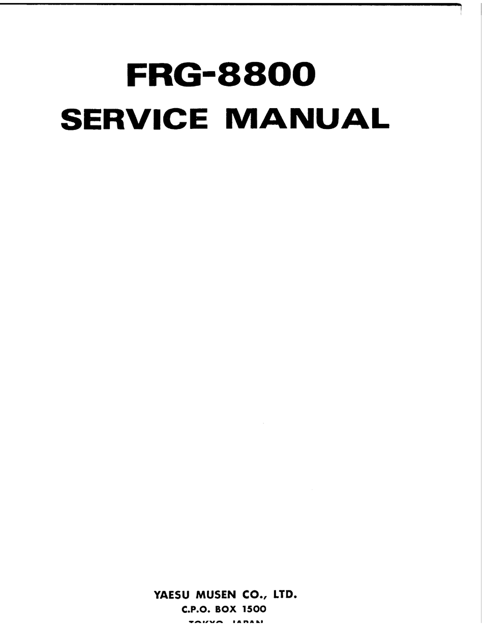 Yaesu Frg 8800 Service Manual Pdf Download Manualslib