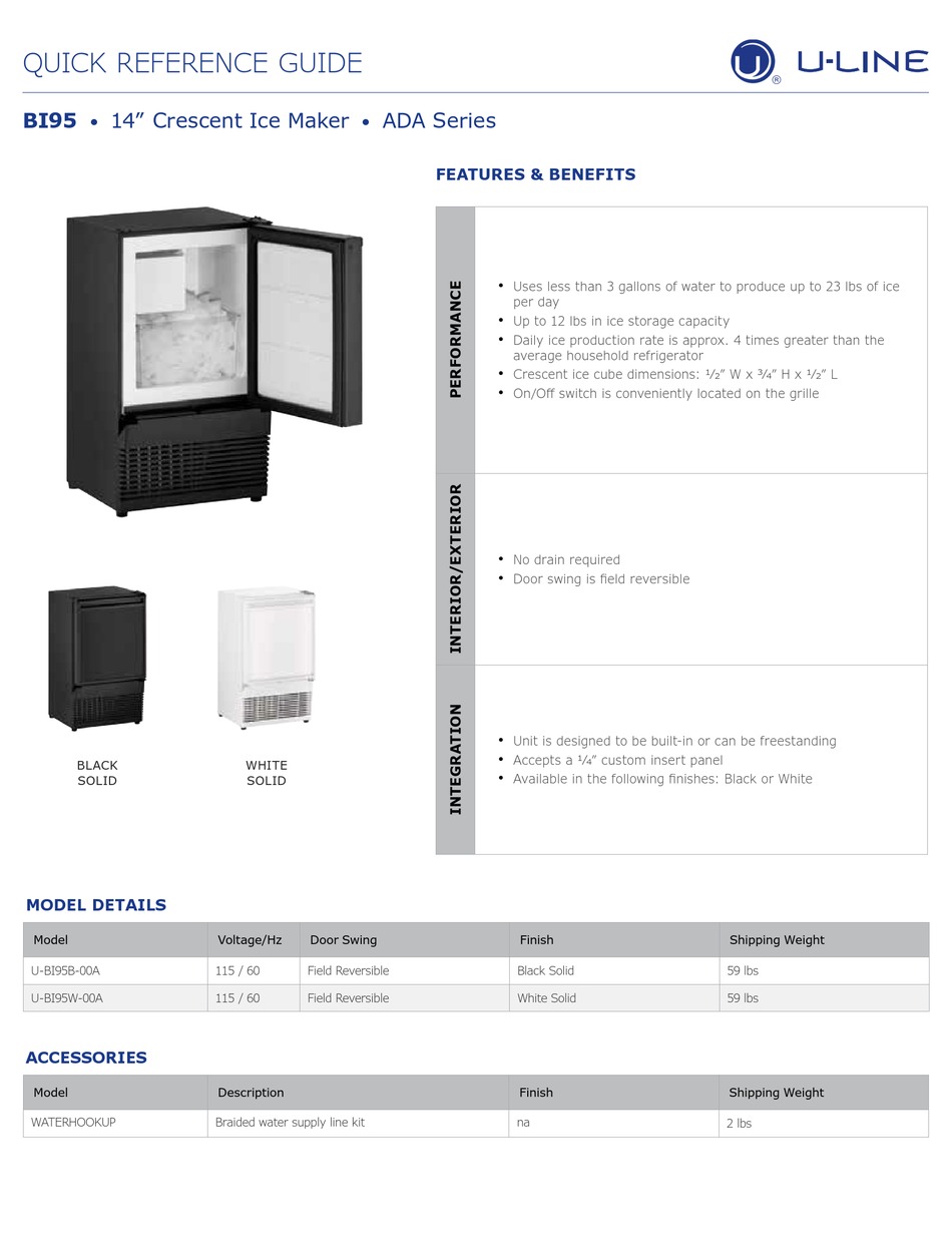 ULINE UBI95B00A QUICK REFERENCE MANUAL Pdf Download ManualsLib