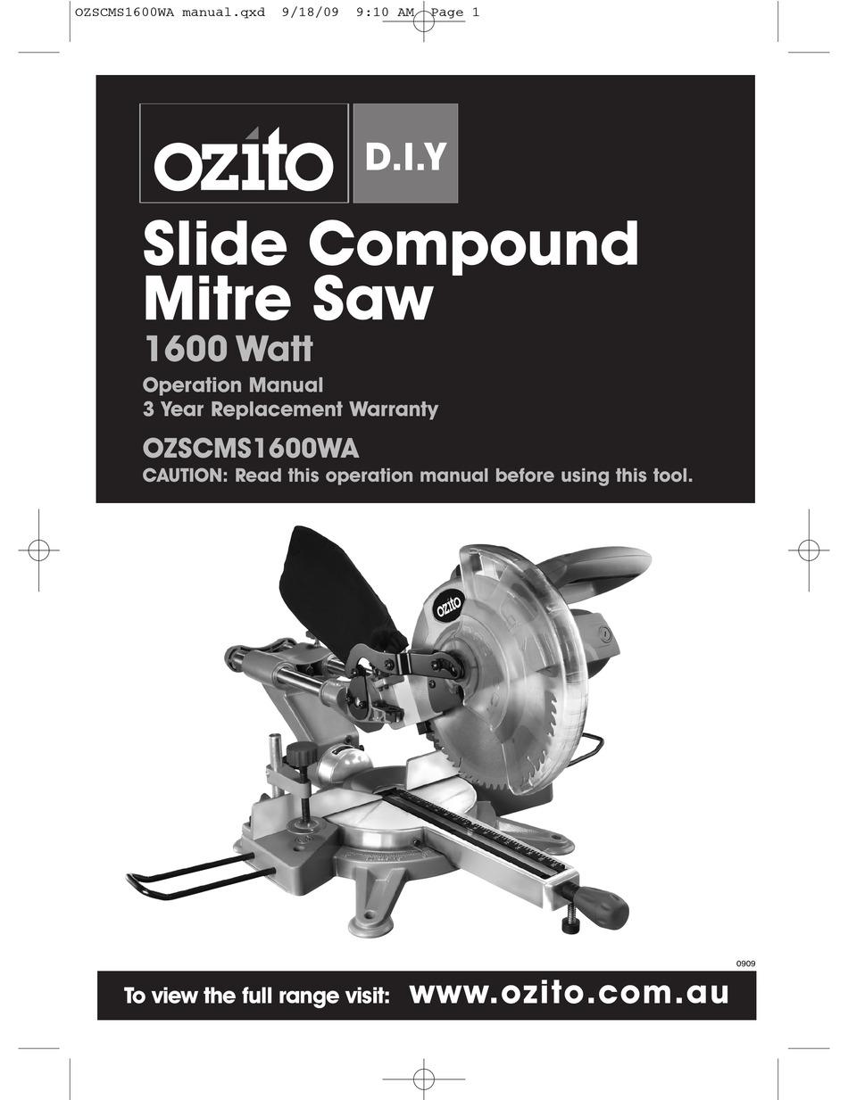 OZITO OZSCMS1600WA OPERATION MANUAL Pdf Download ManualsLib