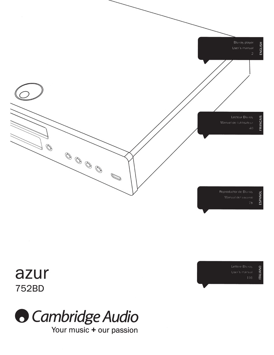 CAMBRIDGE AUDIO AZUR 752BD USER MANUAL Pdf Download ManualsLib