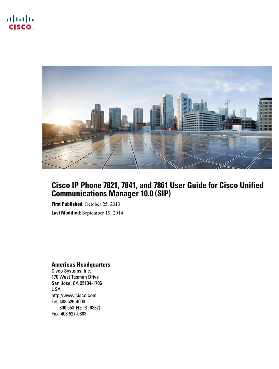 CISCO 7821 USER MANUAL Pdf Download | ManualsLib
