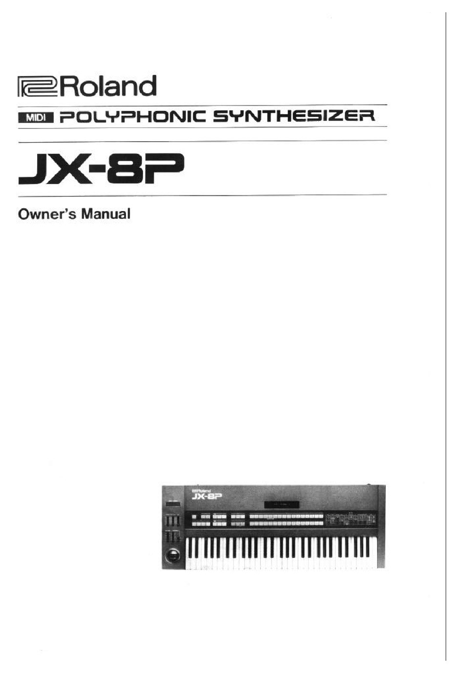 Roland Jx 8p Owner S Manual Pdf Download Manualslib