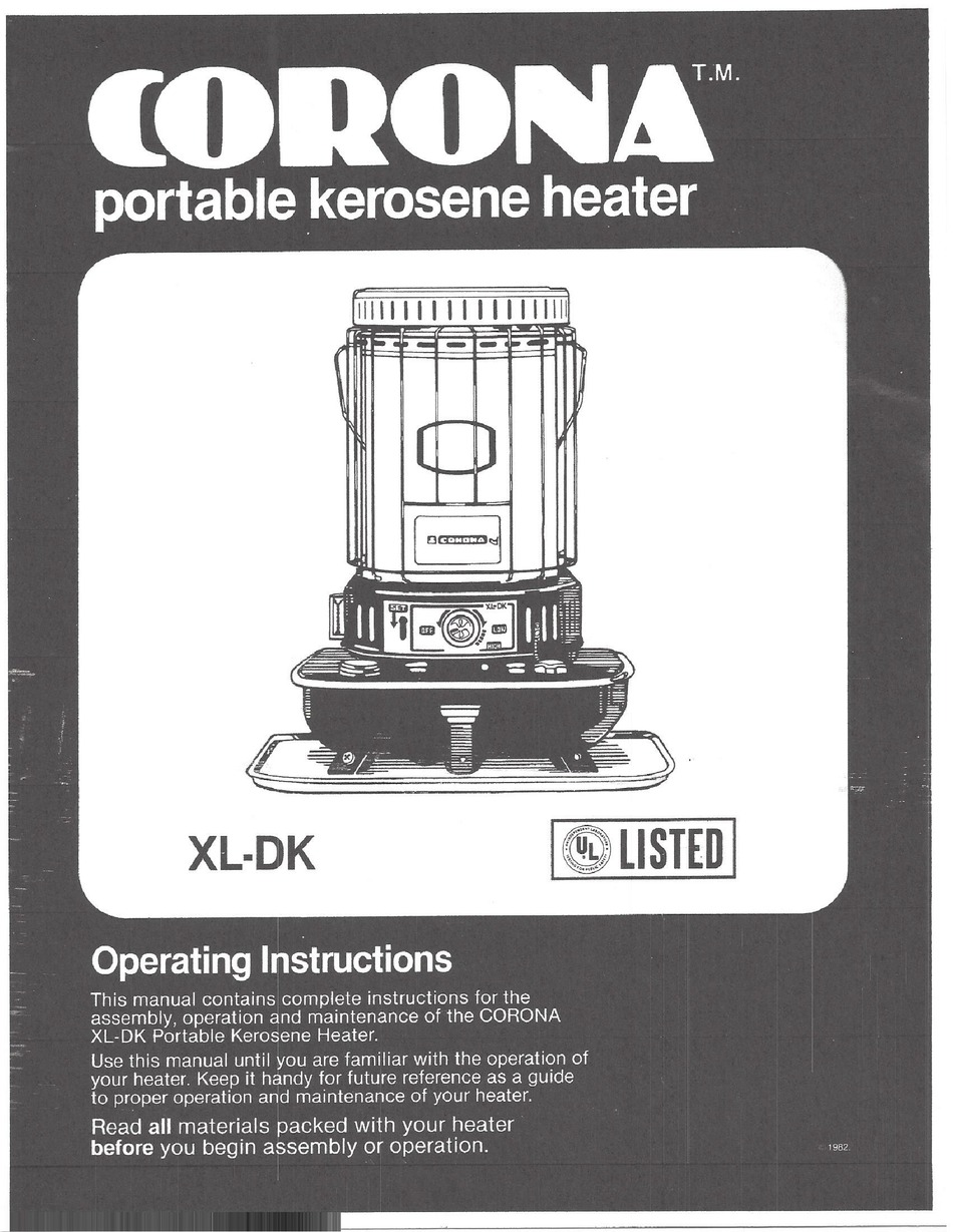 CORONA XL-DK OPERATING INSTRUCTIONS MANUAL Pdf Download | ManualsLib