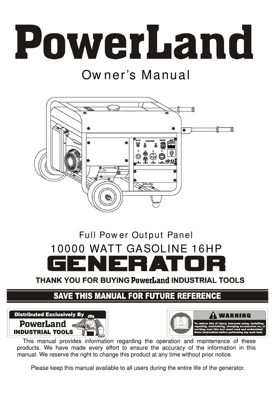 POWERLAND PD10000E OWNER'S MANUAL Pdf Download | ManualsLib