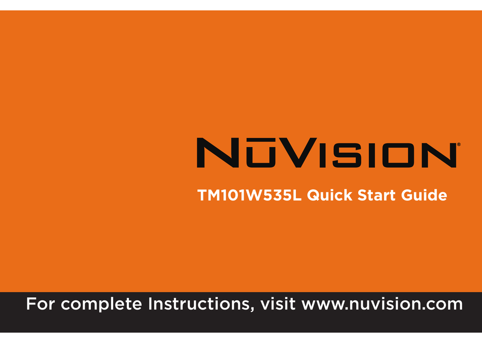 NUVISION TM101W535L QUICK START MANUAL Pdf Download ManualsLib