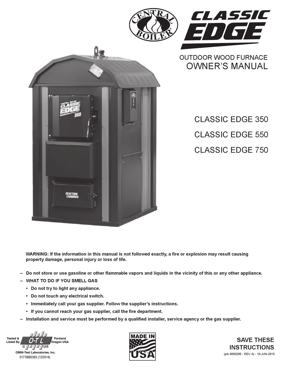 CENTRAL BOILER CLASSIC EDGE 350 OWNER'S MANUAL Pdf Download ManualsLib