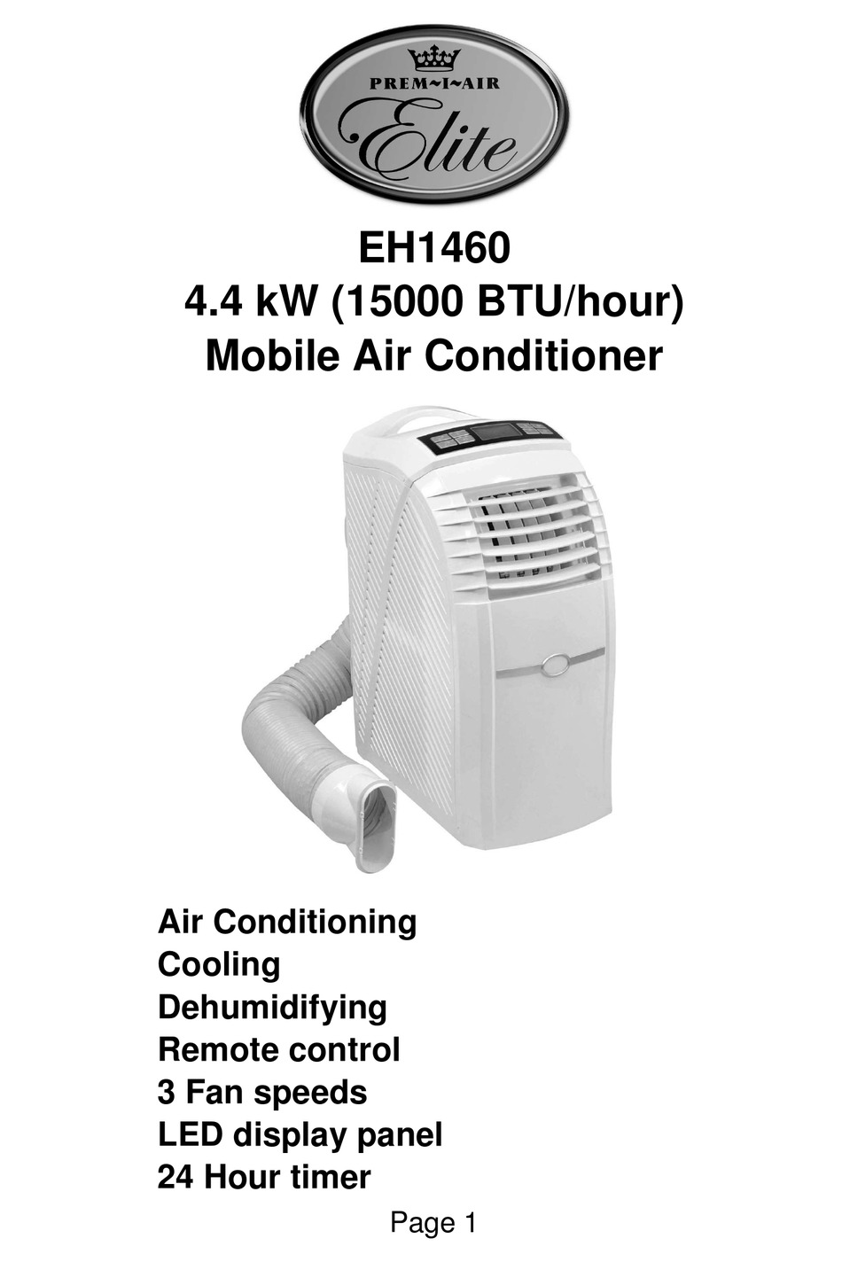 Prem I Air Elite Eh1460 Instructions For Use Manual Pdf Download Manualslib