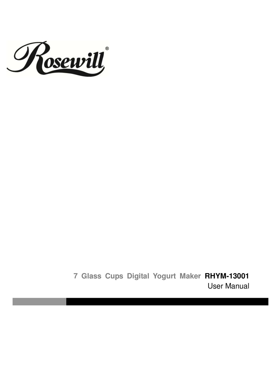 ROSEWILL RHYM-13001 USER MANUAL Pdf Download | ManualsLib