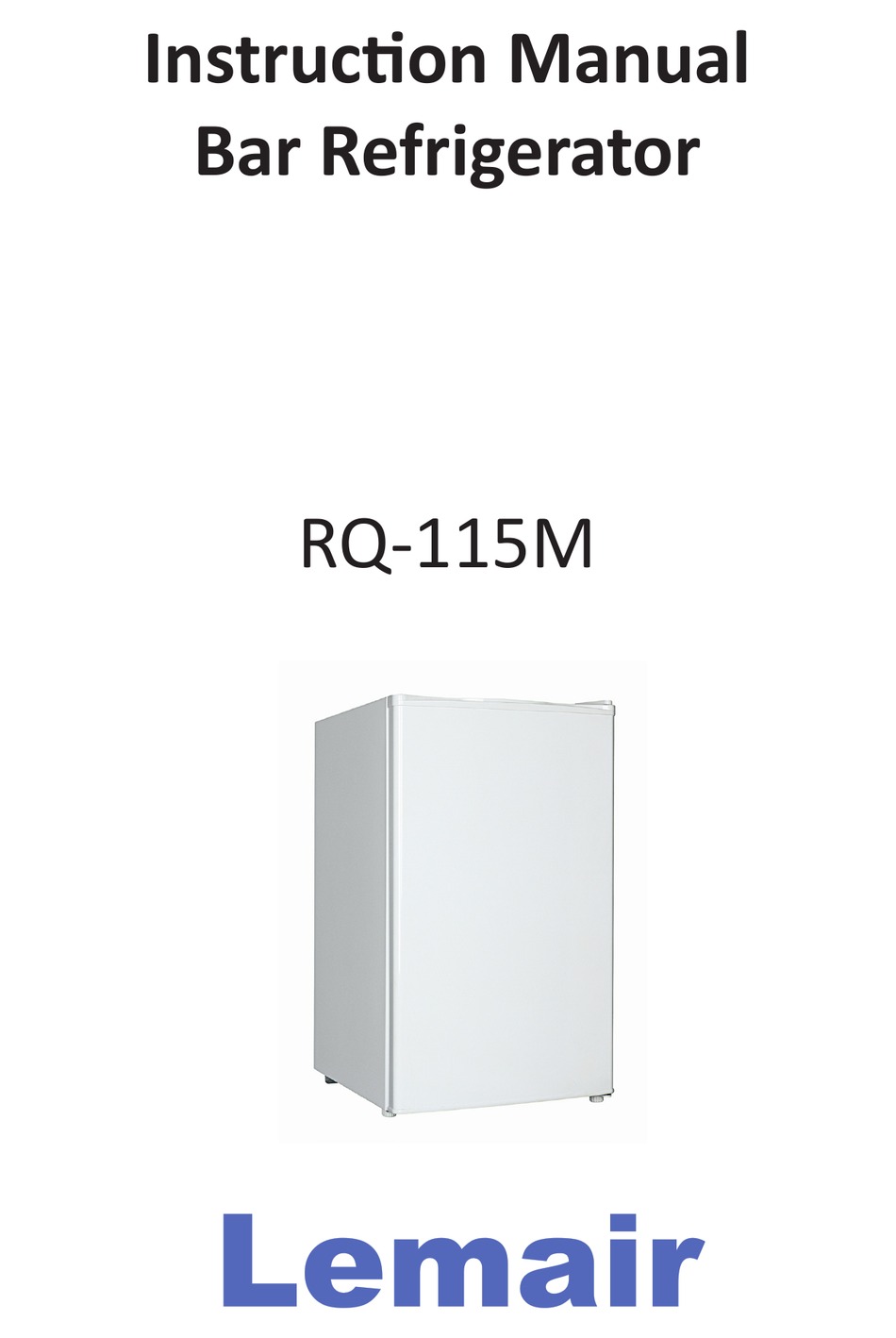 LEMAIR RQ115M INSTRUCTION MANUAL Pdf Download ManualsLib