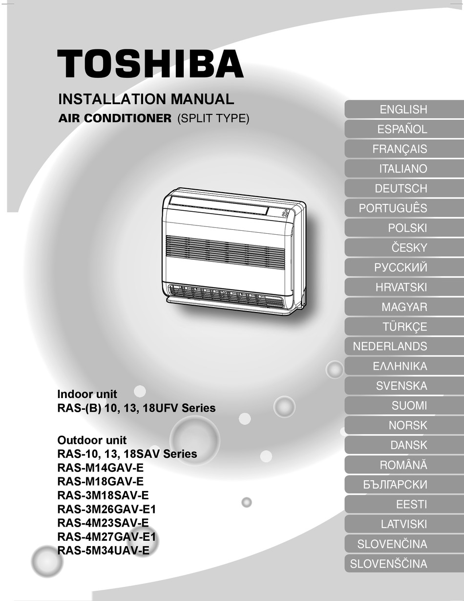 TOSHIBA RAS-(B)10UFV SERIES INSTALLATION MANUAL Pdf Download | ManualsLib