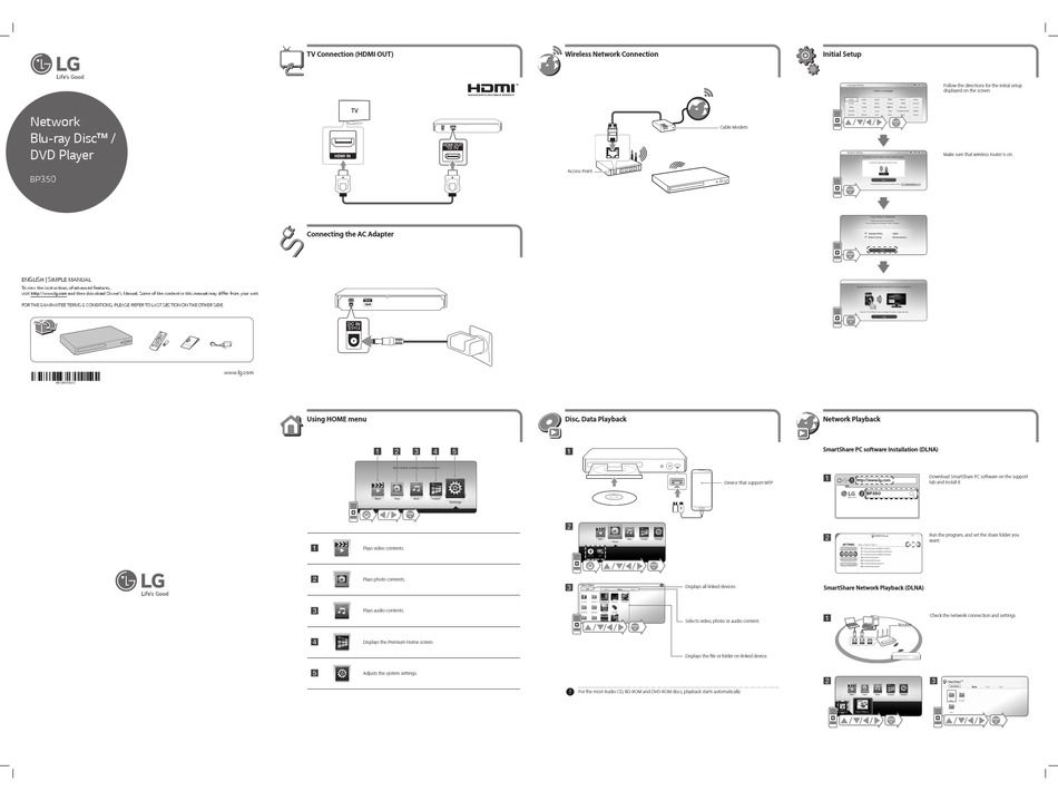 LG BP350 SIMPLE MANUAL Pdf Download | ManualsLib