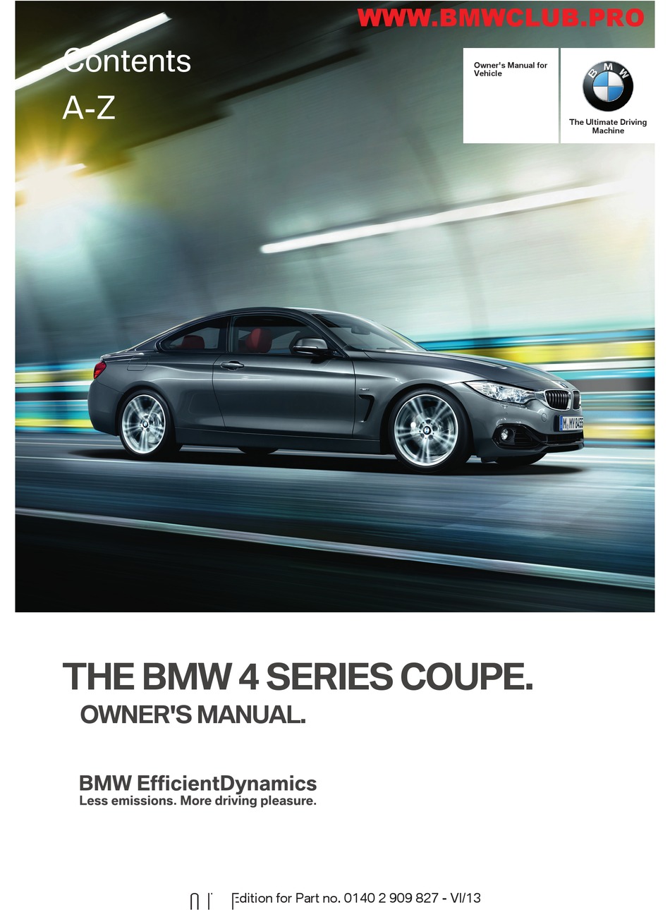 BMW 4 SERIES GRAN  COUPE F36 2014-2019 HANDBOOK OWNERS MANUAL PACK H-851 