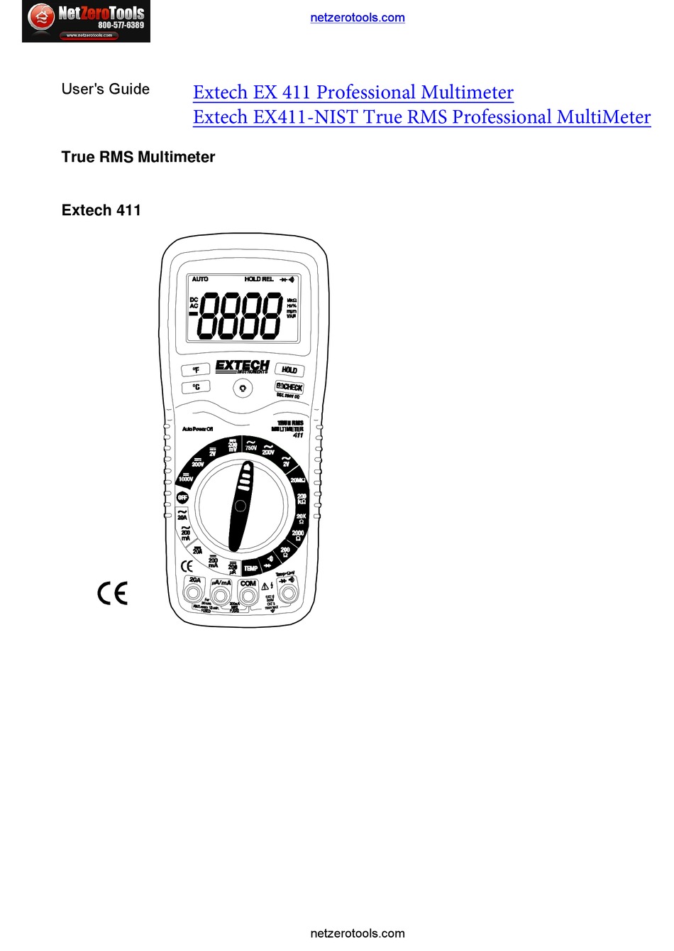 EXTECH INSTRUMENTS 411 USER MANUAL Pdf Download ManualsLib