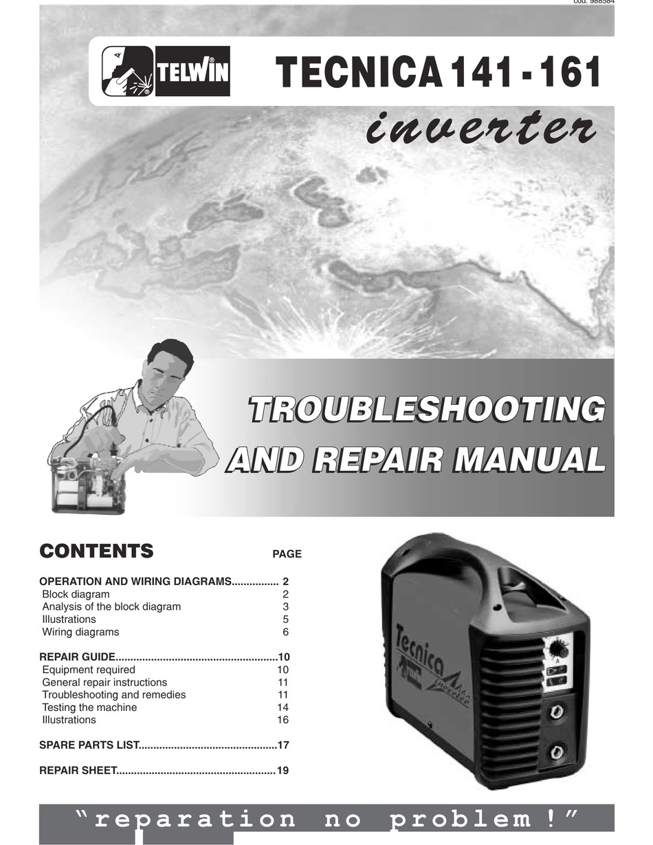 TELWIN TECNICA 141-161 REPAIR MANUAL Pdf Download | ManualsLib