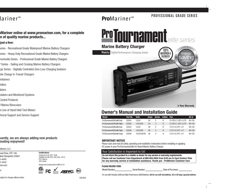 PROMARINER PROTOURNAMENT 240 ELITE DUAL OWNER