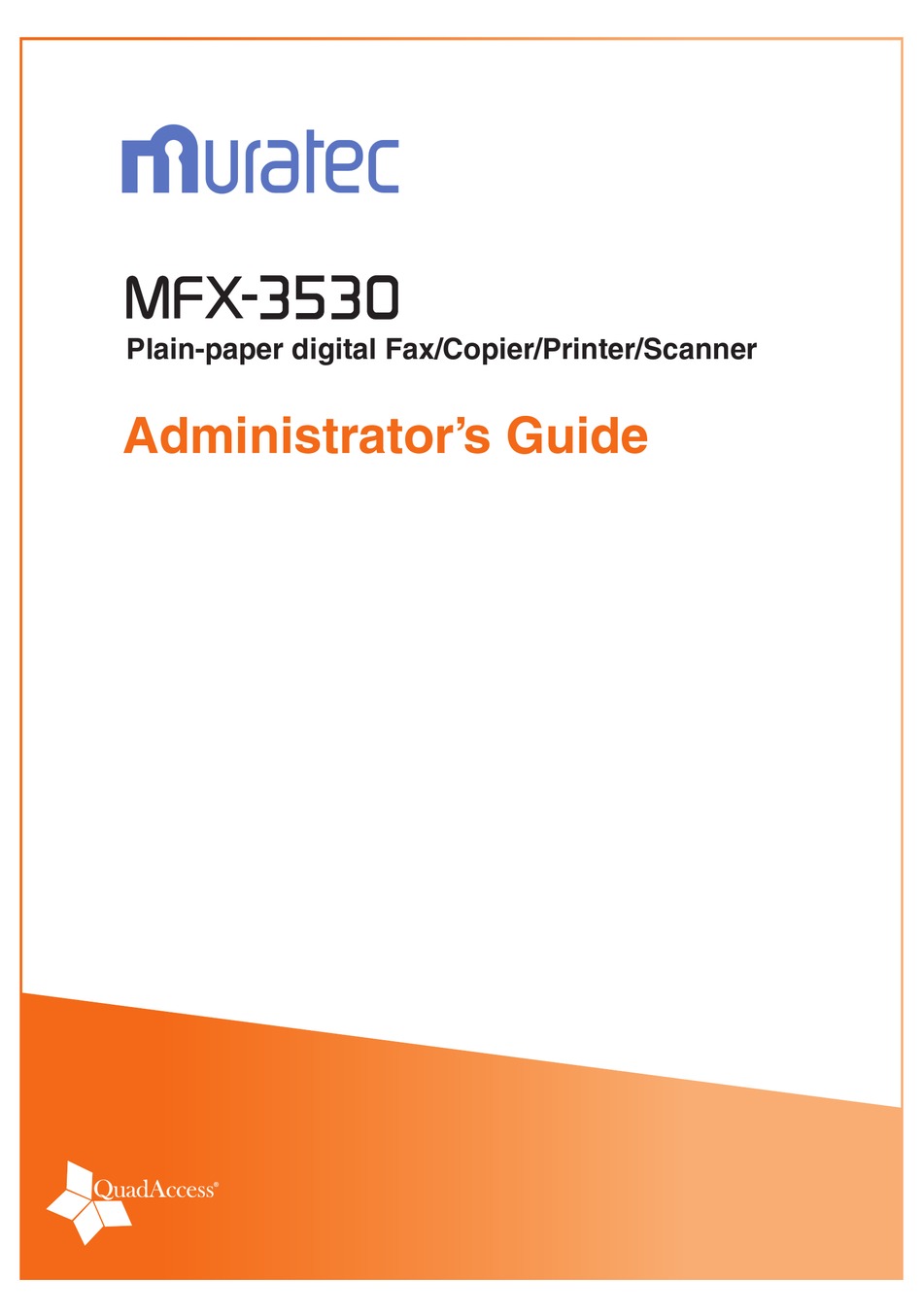 MURATEC MFX-3530 ADMINISTRATOR'S MANUAL Pdf Download | ManualsLib