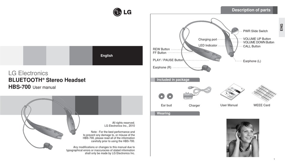 LG HBS-700 USER MANUAL Pdf Download | ManualsLib