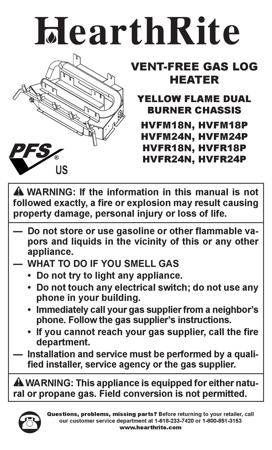 HEARTHRITE HVFM18N MANUAL Pdf Download ManualsLib