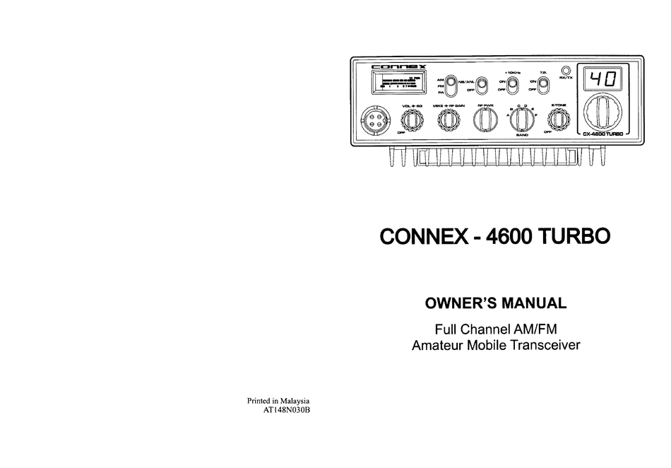 CONNEX 4600 TURBO OWNER