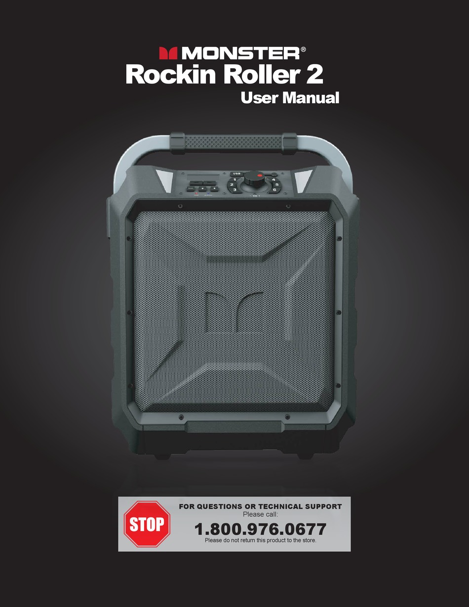 monster rockin roller speaker manual