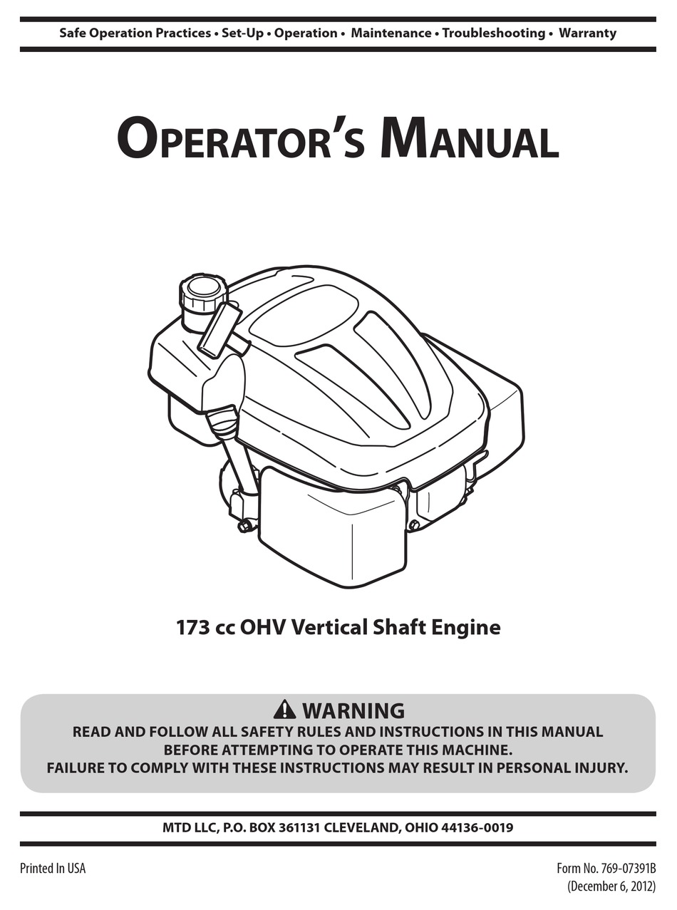 Yard machines deals 139cc ohv manual