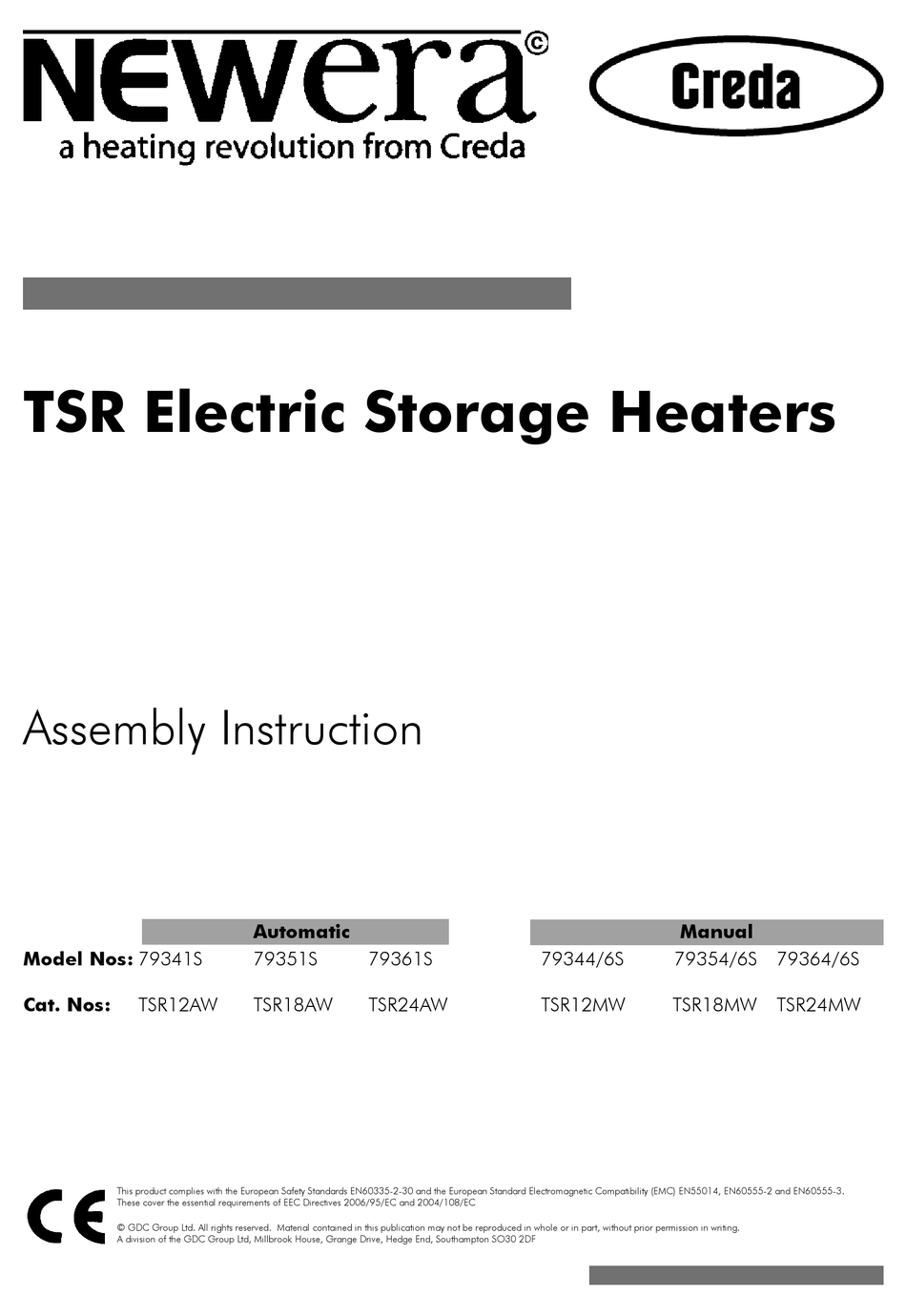 CREDA NEWERA TSR12AW ASSEMBLY INSTRUCTION MANUAL Pdf Download | ManualsLib