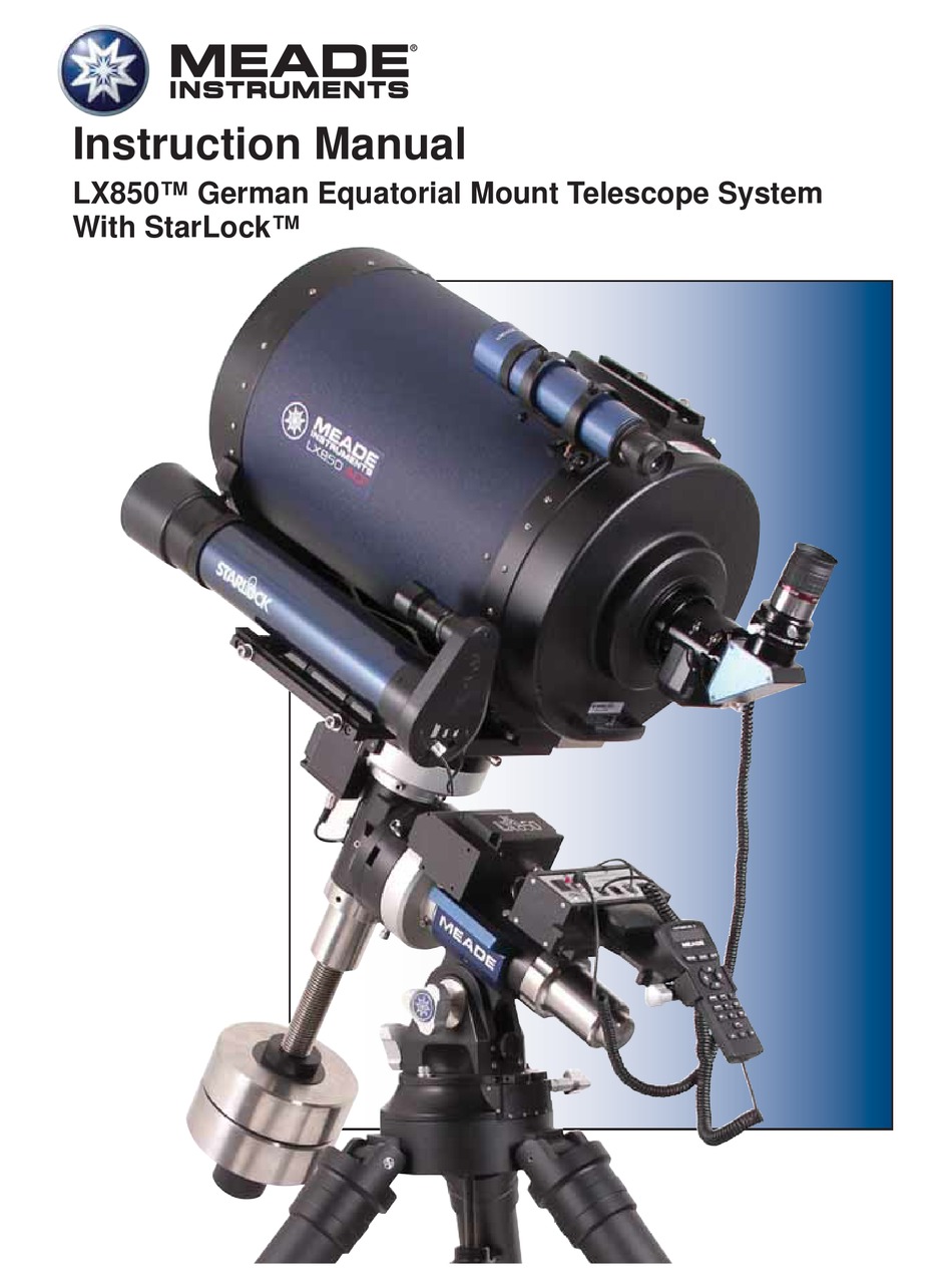 MEADE LX850 INSTRUCTION MANUAL Pdf Download ManualsLib