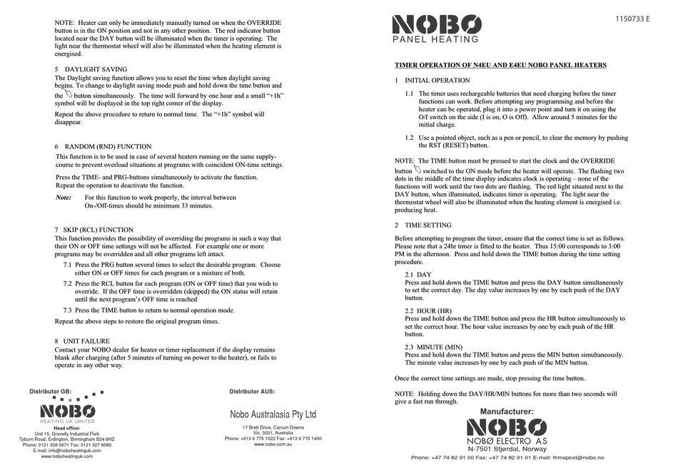 NOBOCOOL N4EA OPERATION MANUAL Pdf Download | ManualsLib