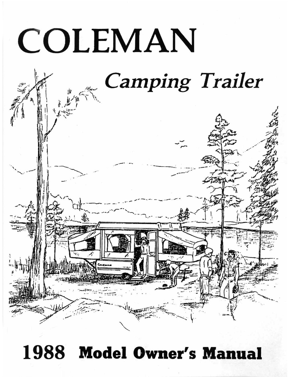 COLEMAN Trailer Owners Manual-1995 Pioneer Columbia Arcadia Avalon Chesepeake CP 