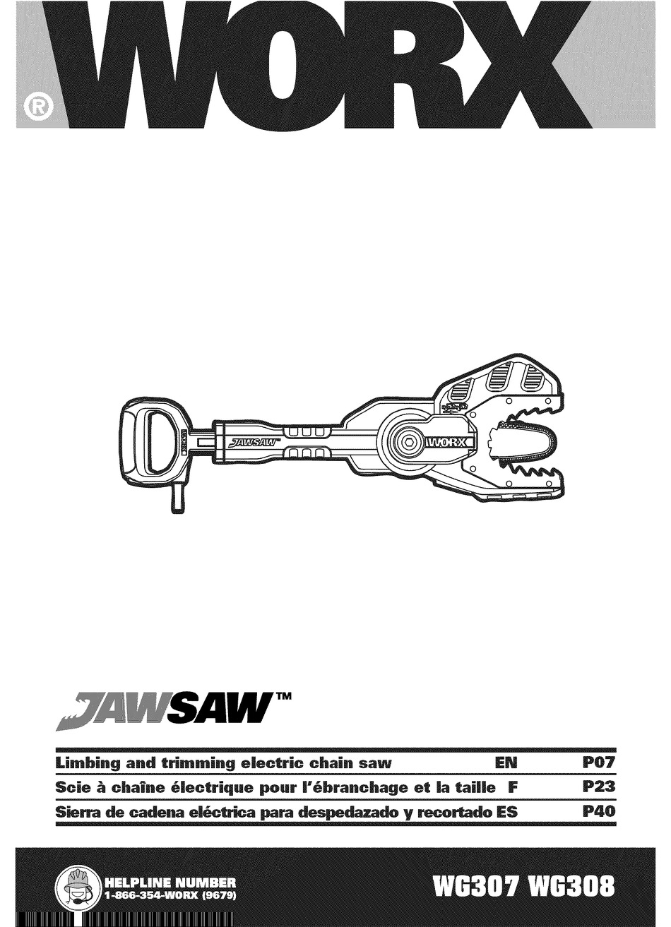 Worx JawSaw WG307 User Manual 