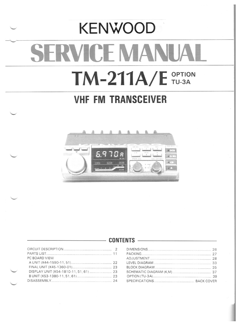 ORIGINAL KENWOOD TM-201A SERVICE MANUAL 