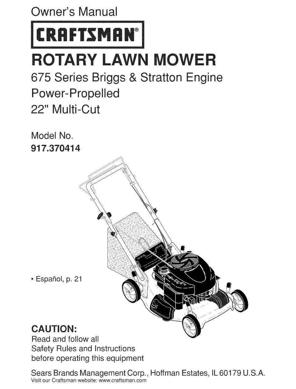 Craftsman Self Propelled Lawn Mower Parts Model 917