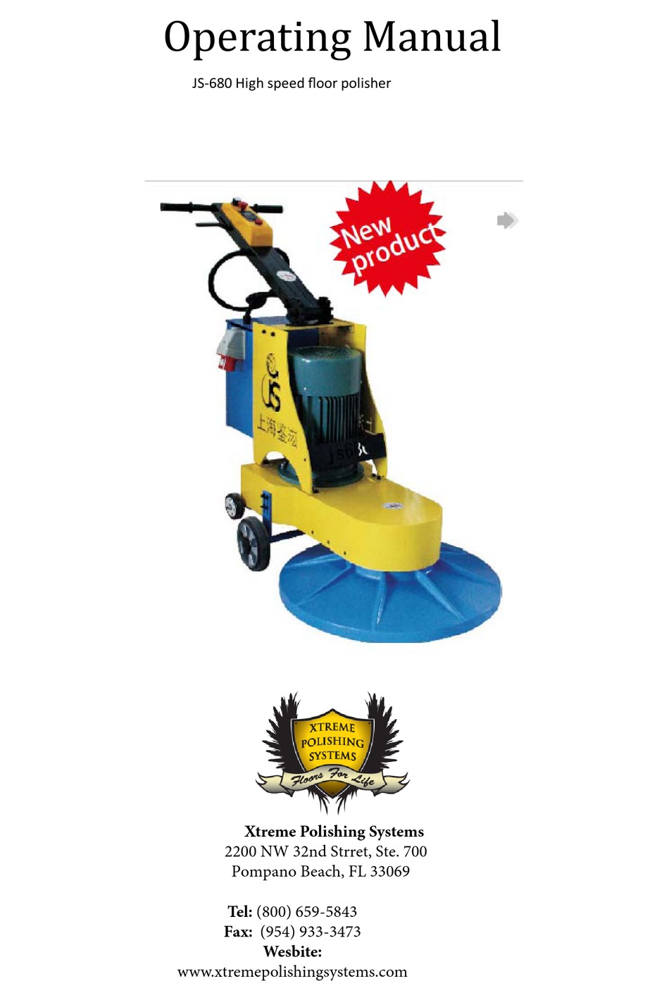 XTREME POLISHING SYSTEMS JS680 OPERATING MANUAL Pdf Download ManualsLib