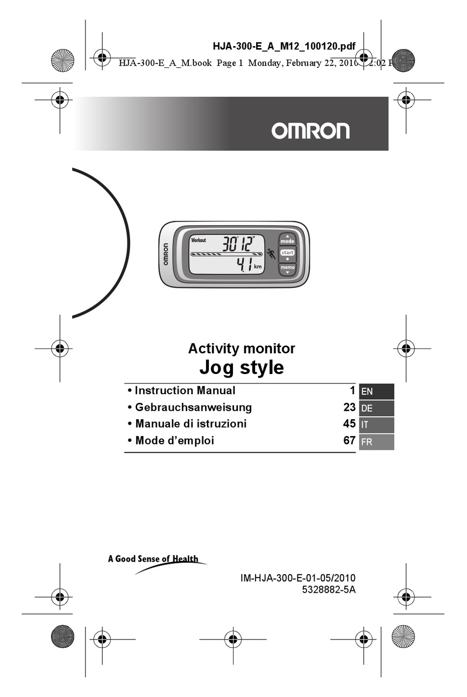 OMRON HN-283 INSTRUCTION MANUAL Pdf Download