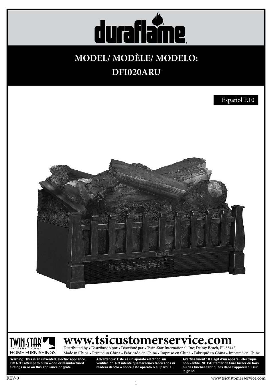 DURAFLAME DFI020ARU OWNER'S MANUAL Pdf Download | ManualsLib