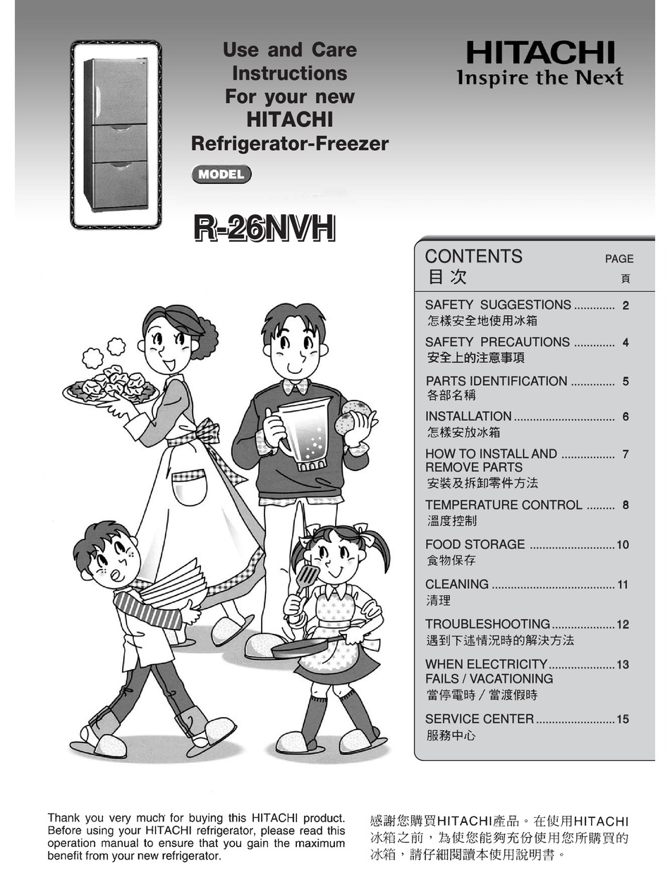 Hitachi R 26nvh Use And Care Instructions Manual Pdf Download Manualslib