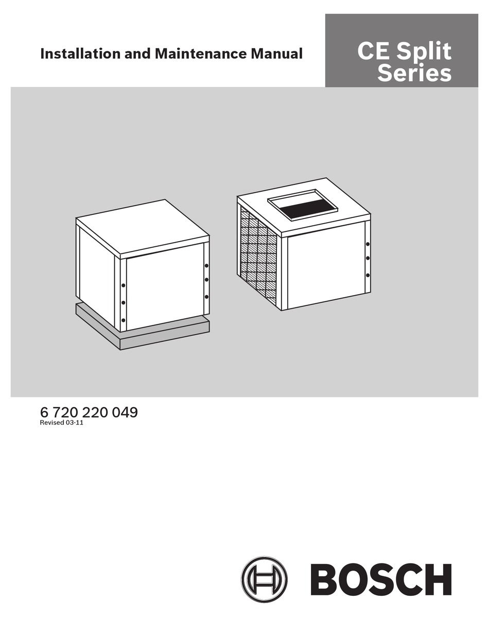 Charging The System Bosch CE SPLIT series Installation And