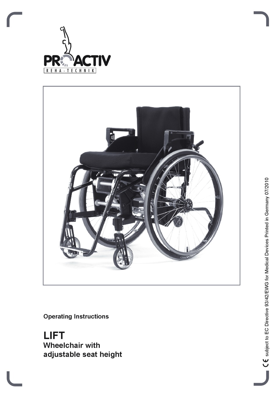 PROACTIV LIFT OPERATING INSTRUCTIONS MANUAL Pdf Download ManualsLib